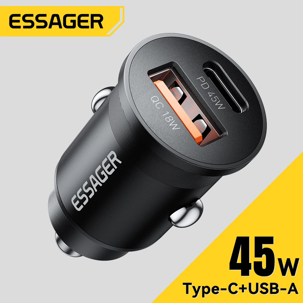 Mini Auto-Ladegerät 45 W mit USB-C, PD 3.0 und QC 3.0