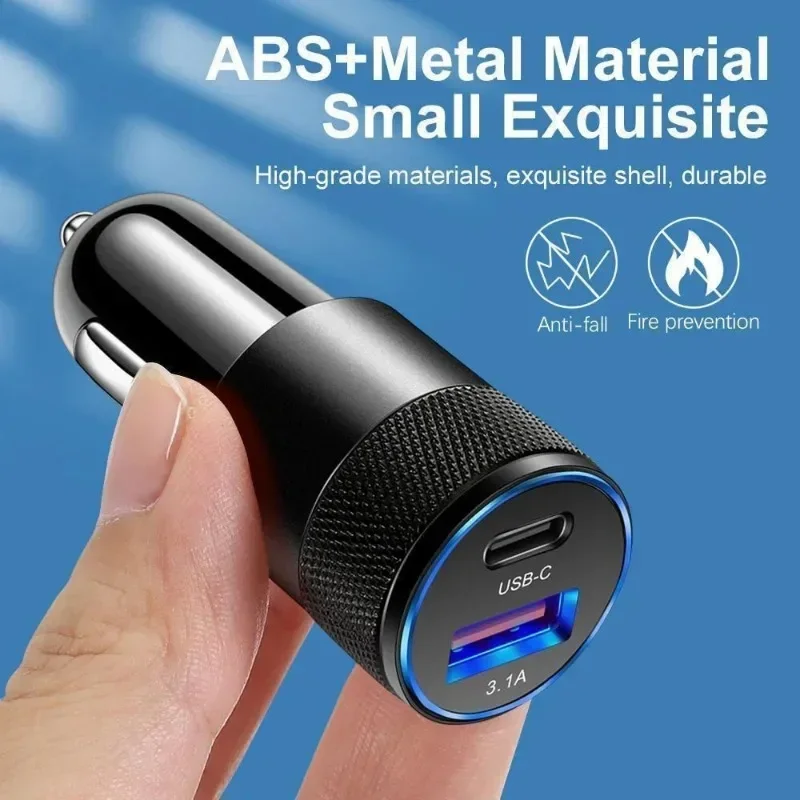 USB C schnelles Autoladegerät, 12 W 3,1 A PD Typ C Autoadapter 2-Port – Bild 5