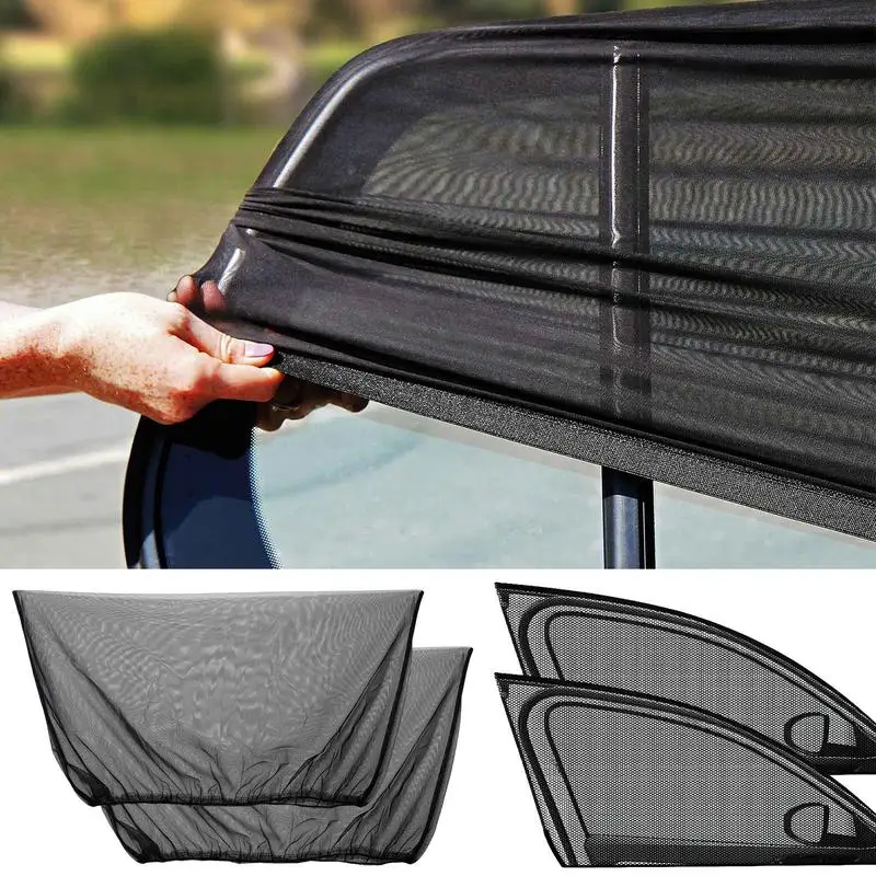Auto Hinten Seite Fenster Sonnenschirm UV Schützen Schild Mesh Verhindern Moskito Sonnenschein (2 Stück)