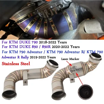 Slip On Motorrad Auspuff Mittleren Link Rohr Escape Moto Schalldämpfer Für KTM DUKE 790 890 Abenteuer R Rally