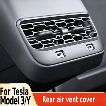 Auto Hinten Air Vent Abdeckung Für Tesla Modell Y Zubehör Center Console Armlehne Box Zurück Conditioner