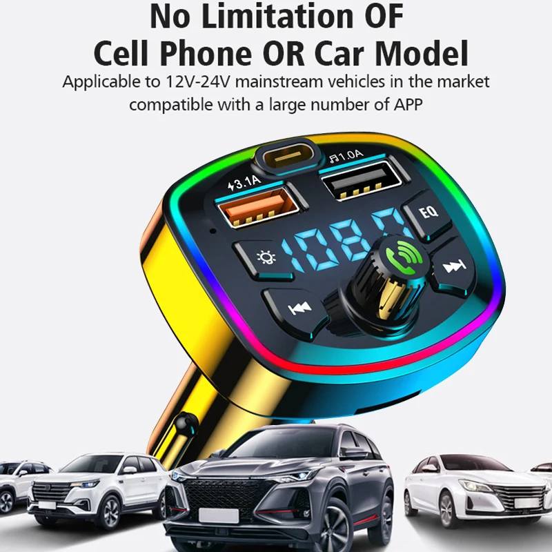 Auto-Freisprecheinrichtung Bluetooth-kompatibler 5.0 FM-Transmitter 2 – Bild 4