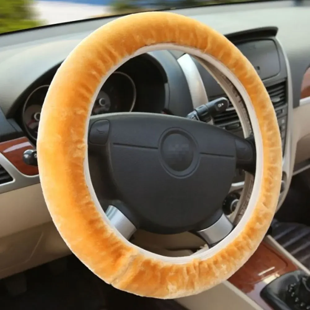 Universal Auto Auto Lenkrad abdeckung warm weich Fuzzy Plüsch Winter – Bild 6