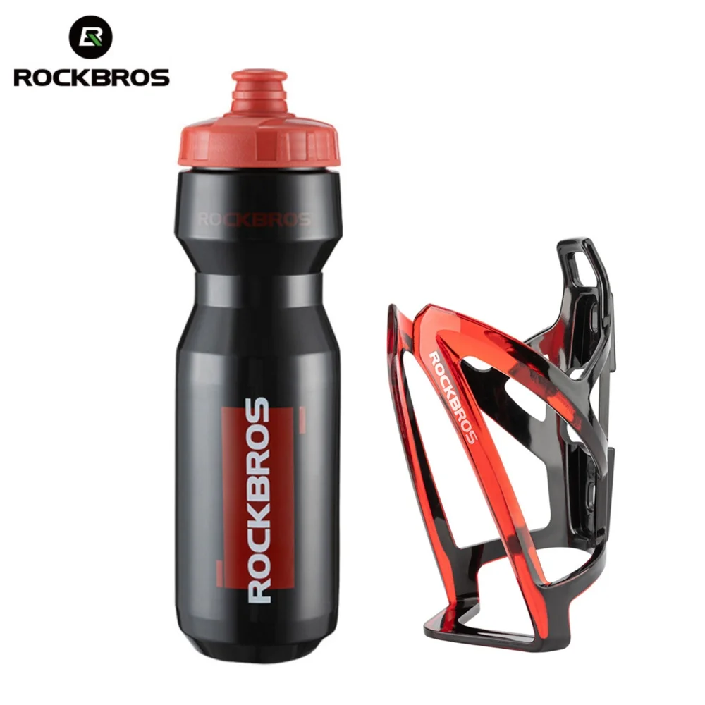 ROCKBROS Fahrrad-Wasserflaschenhalter + Wasserflaschenhalter, 2-teiliges Set - 750 ml Sportwasserflasche