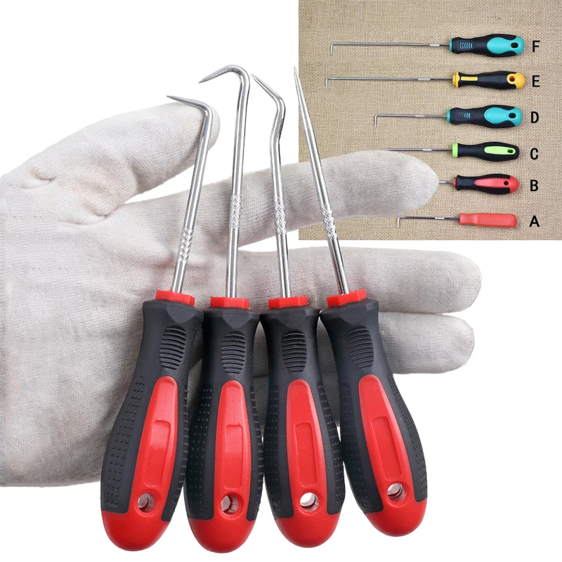 Haken Set Entfernen Auto Öl dichtung O-Ring Dichtung Auto Demontage Zubehör lange Pick and Hook (4 Stück)