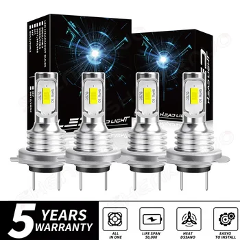 H7 LED-Scheinwerfer-KIT Combo-Lampen Fern- und Abblendlicht Superhelles Weiß 6000K (4 Stück)