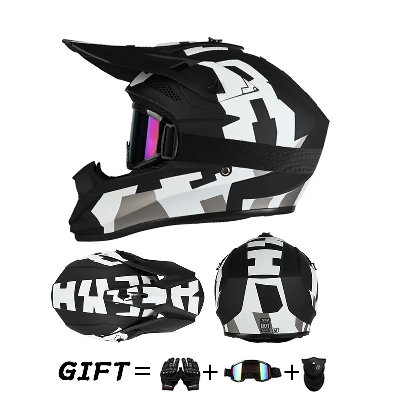 Offroad-Motorradhelm Rally Downhill Vollhelm mit Schutzbrille Geeignet – Bild 3