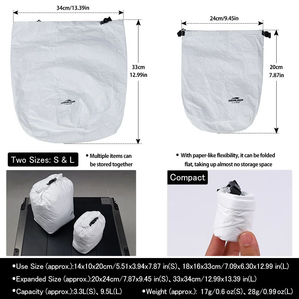Soomloom Tyvek Aufbewahrungstaschen-Set, ultraleichte, reißfeste – Bild 4