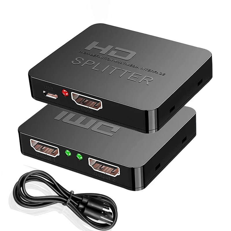 4K HDMI-kompatibel 1x2 Splitter Schalter 1 in 2 Out Video Distributor Verstärker Dual Display für box PC