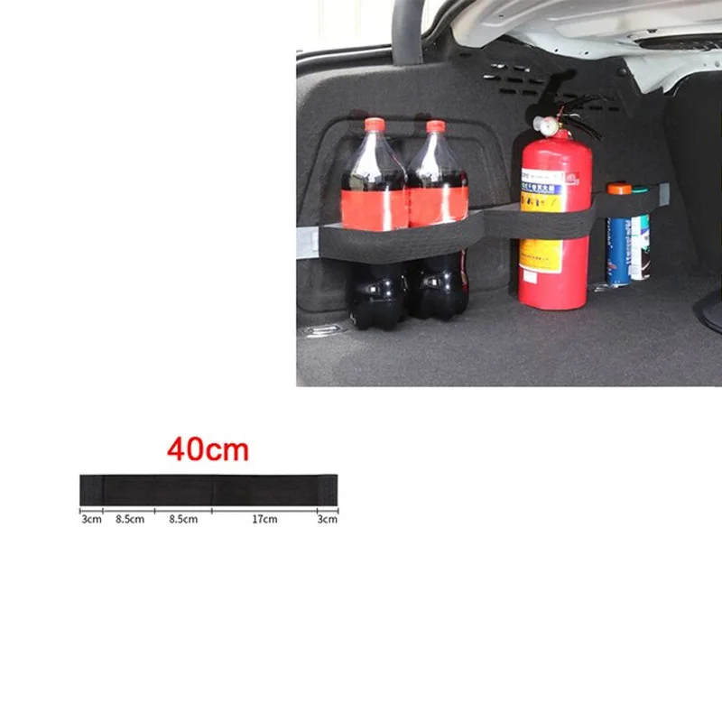 Auto Zurück Hinten Stamm Elastische Mesh Feste Riemen Auto Innen Organizer Feuerlöscher Lagerung Net Sitz