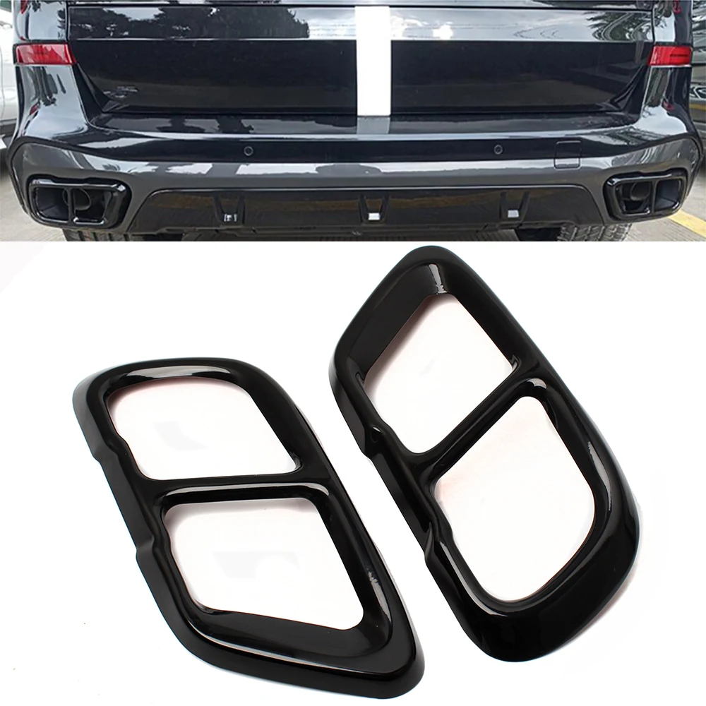 Edelstahl, Auto-Heckdämpfer-Auspuffrohr-Ausgangsabdeckung, für BMW X5 G05 X6 G06 X7 G07 2019-2021 Zubehör