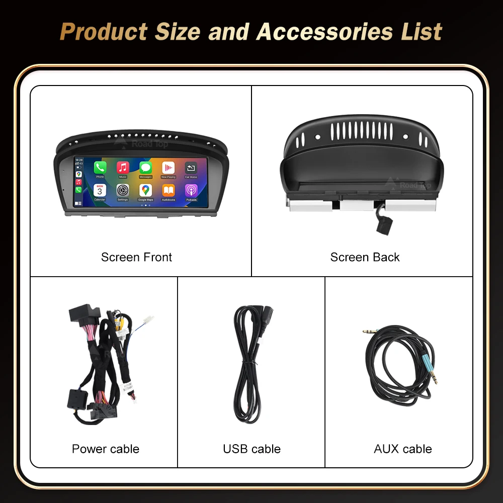 8,8'' Kabelloses RoadTop CarPlay Android Auto für BMW Serie 3 5 E90 – Bild 6