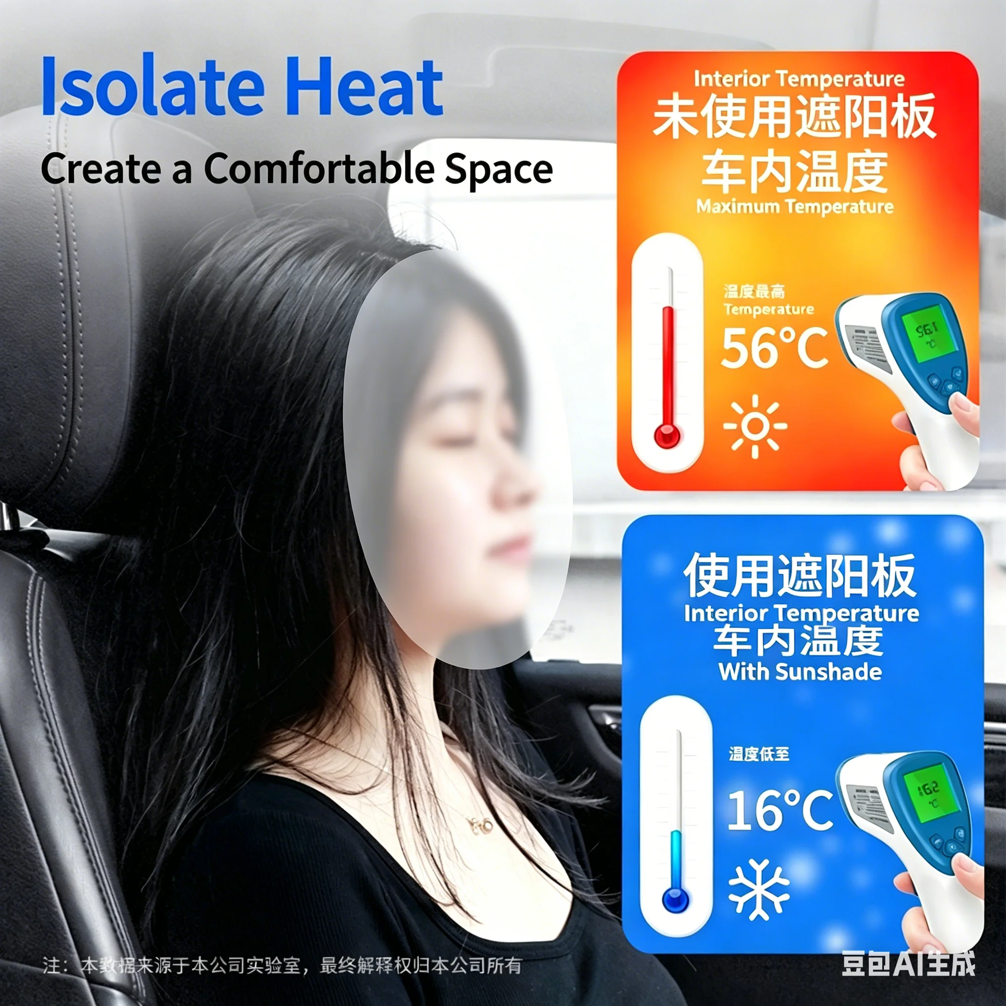 Sonnenschutz-Autoschirm, Einziehbarer Sonnenschutz, Wärmeisolierung – Bild 2
