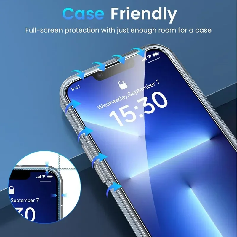 Gehärtetem Glas Für iPhone 15 13 11 12 14 Pro Max Mini (5 Stück) – Bild 5