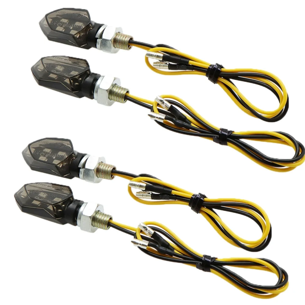 Universal Mini Motorrad Rauch Objektiv Blinker Licht 5LED 12V Bernstein Blinker Anzeige Lampe Zwei draht
