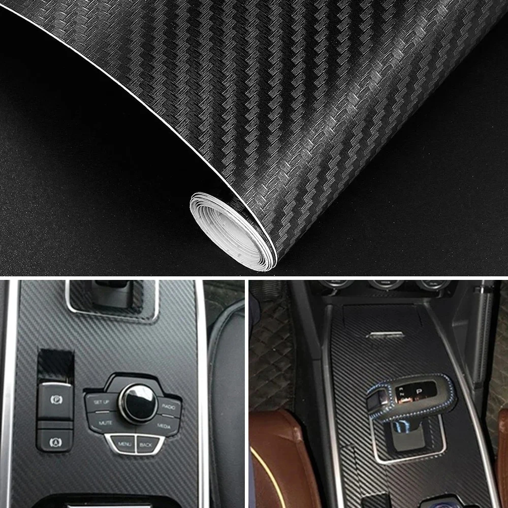 15x127cm Auto 3D Carbon Faser Rolle Film Aufkleber DIY Vinyl Film Auto Interior Styling Carbon Faser