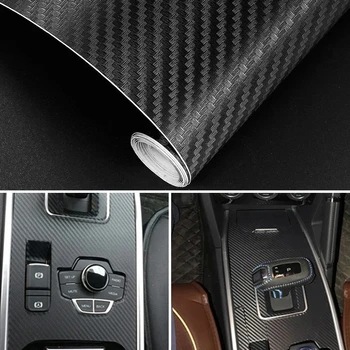 15x127cm Auto 3D Carbon Faser Rolle Film Aufkleber DIY Vinyl Film Auto Interior Styling Carbon Faser