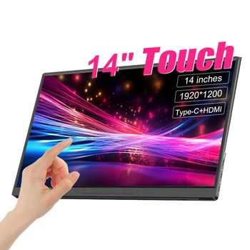 14 Zoll Tragbarer Touchscreen-Monitor Ultra-dünn 1200P IPS USB-C HDMI Externer Zweitbildschirm für Laptop PC