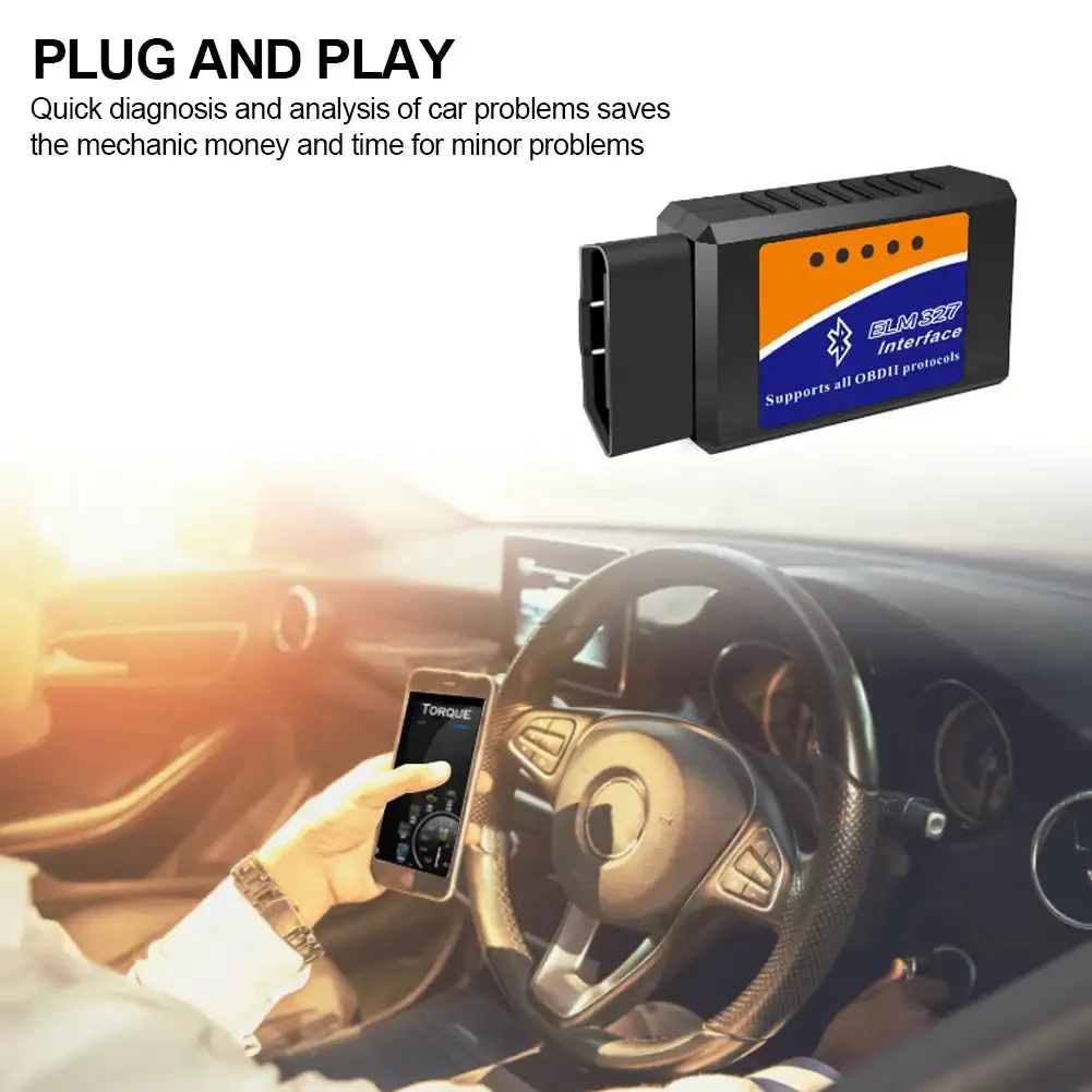 Bluetooth OBD2 ELM327 V1.5 Scanner Auto Diagnose Detektor Code Reader – Bild 2