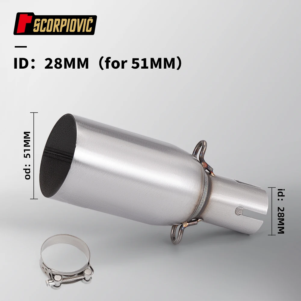 Motorrad-Modifikation, Auspuffrohr, Mittelteil, 28, 30, 32, 33, 35, 38, 40, 42, 45 mm, Adapter, 51 mm Auspuff