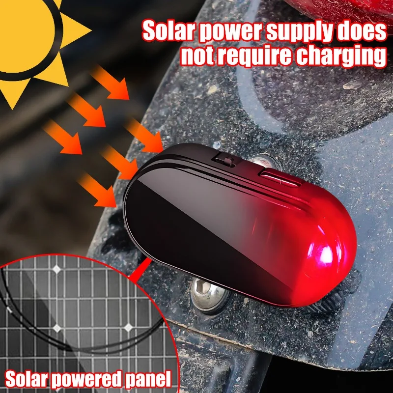 Auto Gefälschte Sicherheit Licht Solar Powered Universal Warnung LED – Bild 4