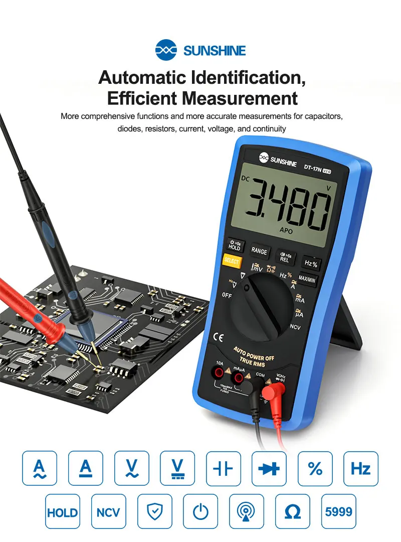 SUNSHINE DT-17N Auto Range LCD-Display Multimeter Digitalmultimeter – Bild 4
