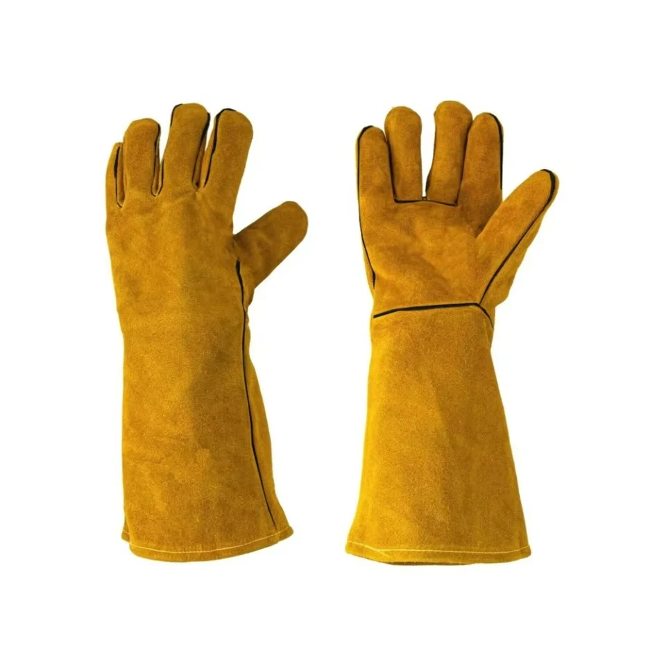 Flammhemmende Schweißarbeitshandschuhe Hitzebeständiger Metallschweißschutz Gelbe Handschuhe Löt