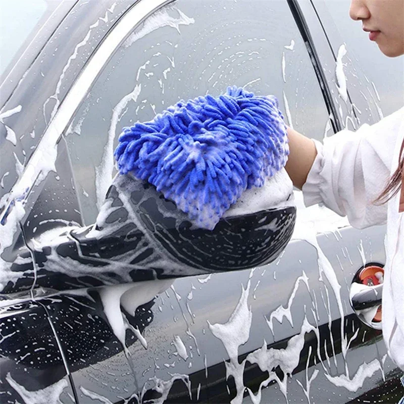 Mikro faser Chenille Handschuh Auto waschanlage Schwamm Pflege Wasch – Bild 3