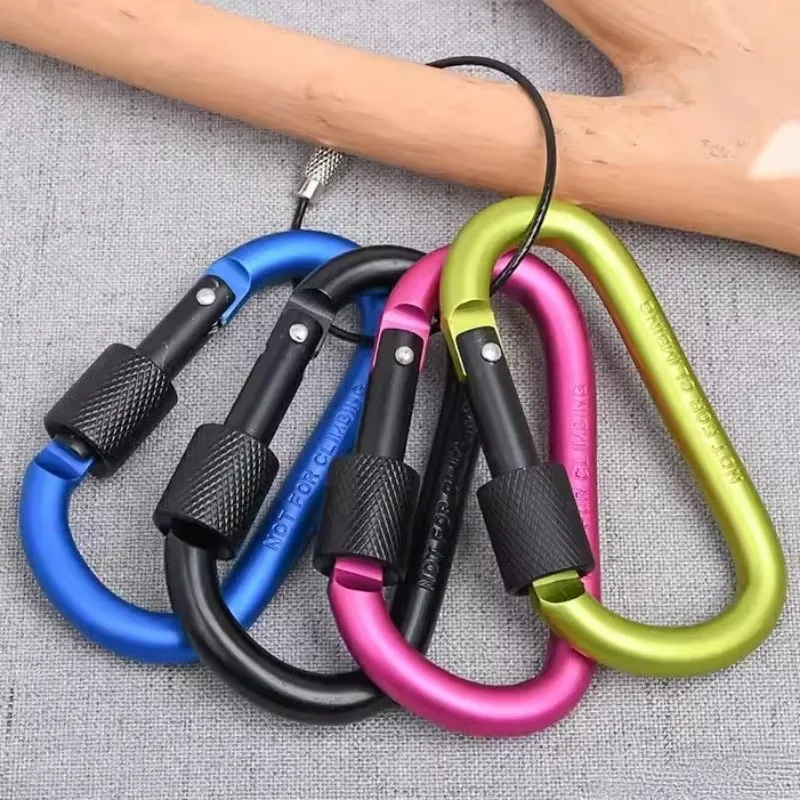 Karabinerhaken mit Schraubtor, 4 Stück Karabiner, Wanderklammern – Bild 5