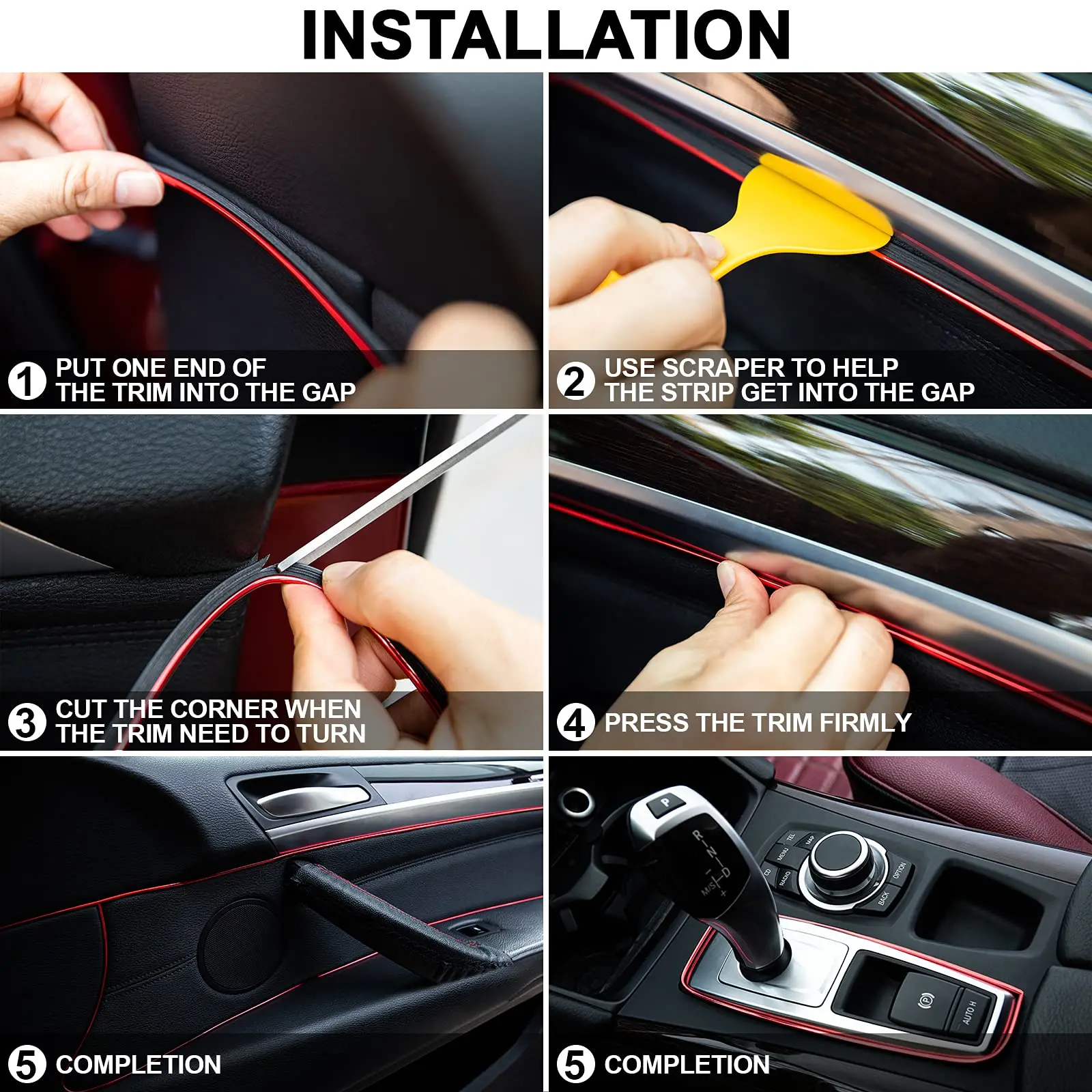 Auto Innen Dekoration Linie Trim Tür Mittelkonsole Lücke Instrument – Bild 6