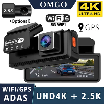 ADAS Dashcam 4K+2.5K GPS WLAN 24H Nachtsicht Mini Optionale Rücklinse Dashcam Auto DVR Videorekorder Kamera