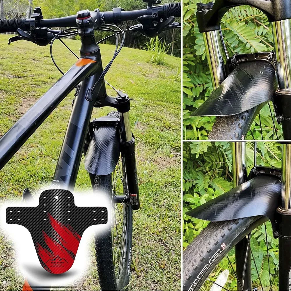 Fahrrad Kotflügel Carbon Muster Kotflügel MTB Rennrad Vorne Hinten – Bild 5