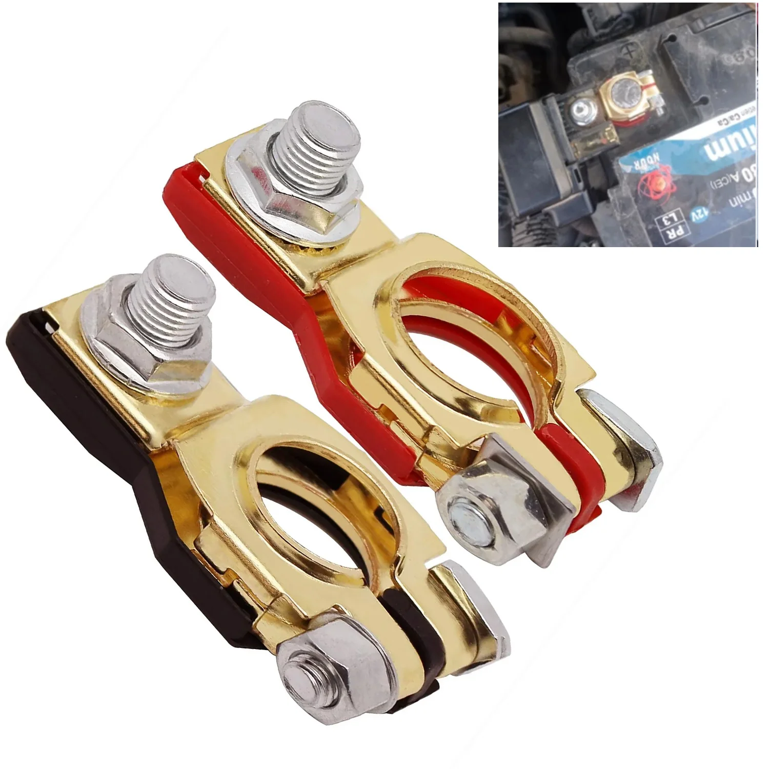 Automotive Batterie Terminal Draht Kabel Klemme Schnell (2 Stück) – Bild 2