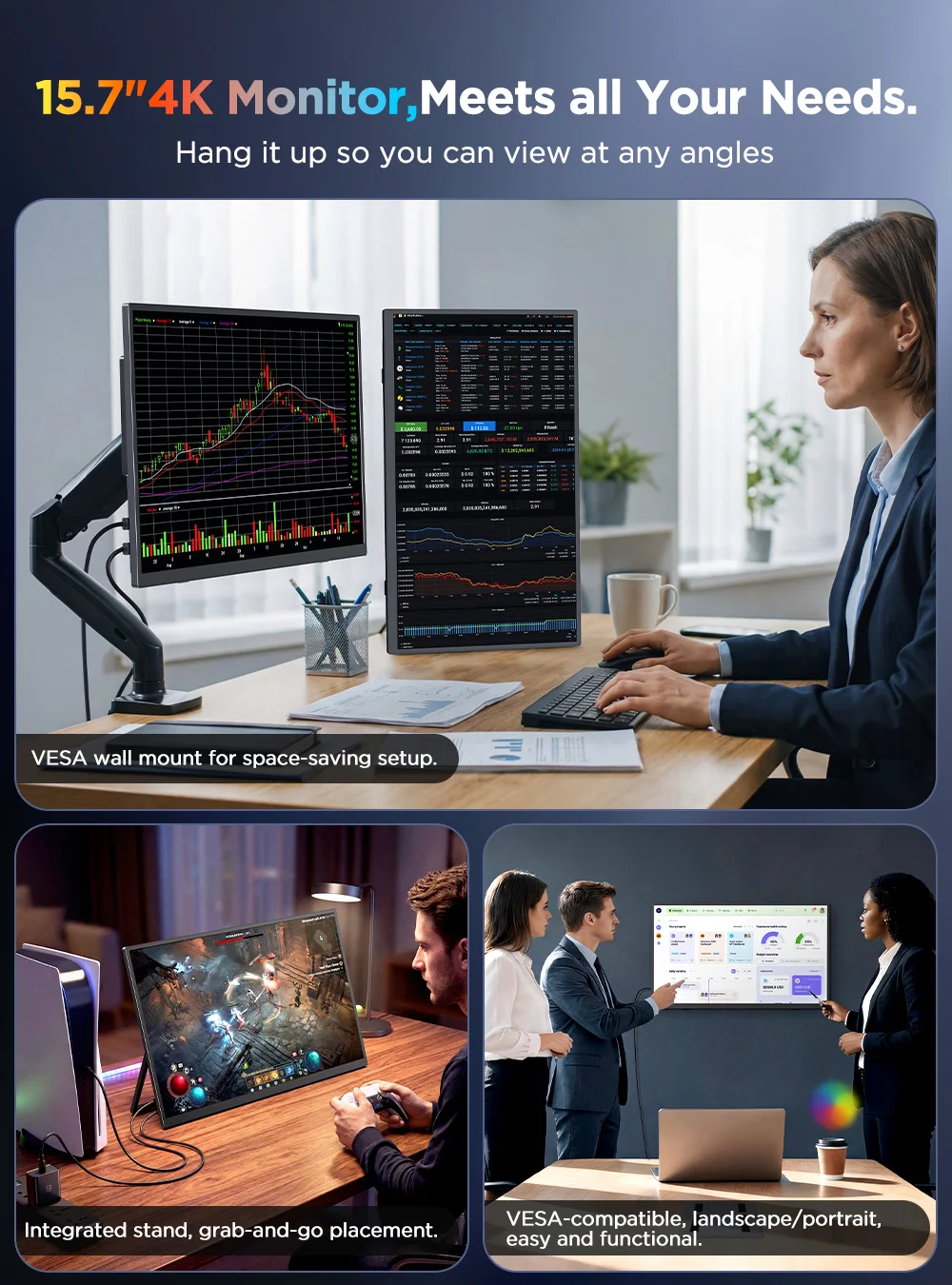 UPERFECT UColor J1 4K Touchscreen Tragbarer Monitor 15,7 Zoll – Bild 5