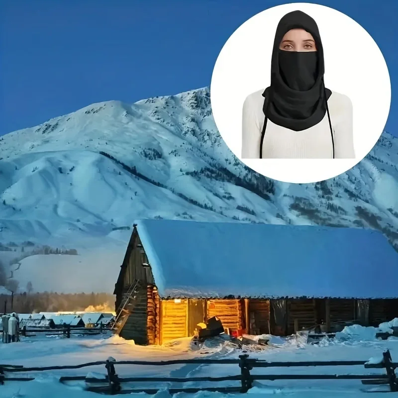 Unisex-Winter-Sturmhaube, gestrickte Kapuze - winddichte Maske – Bild 5