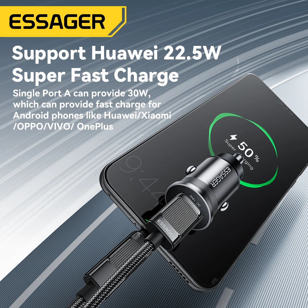 Mini Auto-Ladegerät 45 W mit USB-C, PD 3.0 und QC 3.0 – Bild 4