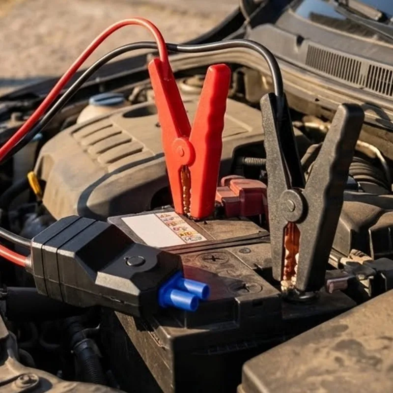 Starthilfekabel für PKW und LKW mit Krokodilklemmen, 12V – Bild 3