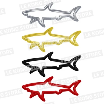 Hohl Fisch Shark Abzeichen Auto Kopf Stamm Körper Aufkleber Emblem Zubehör Für Skoda Opel Jaguar Toyota Jeep