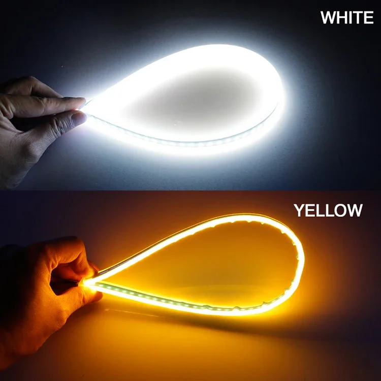 Auto LED DRL Tag Nacht Lauflicht Wasserdichte Flexible Universal Auto Fließende Blinker Licht Bremse (2 Stück)