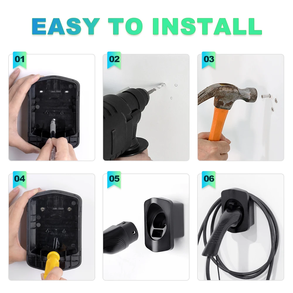 Ipengen ev ladegerät halter für typ 2 steckdose stecker extra schutz – Bild 4