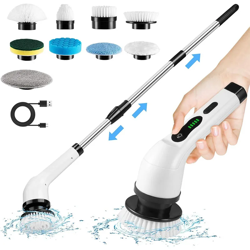 Kabelloser Schleuderschrubber, elektrische Mehrzweck-Reinigungsbürste für Küche, Badezimmer, Toilette