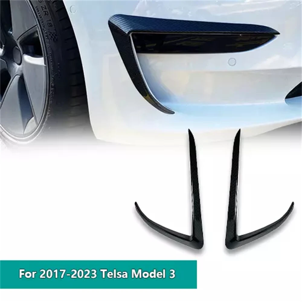 Tesla Modell 3 Modell Y 2017-2023 Front Stoßstange Nebel Lampe Wind Messer Spoiler 1 Paar Auto Nebel lampe