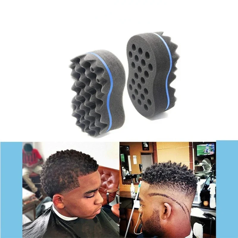 Lockiges Haar Styling Schwamm Pinsel Doppelseitige Schwamm Pinsel – Bild 6