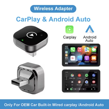 2026 Kabelloser CarPlay-Adapter 2-in-1 Kabelgebunden zu Kabellos Dongle für Apple & Android Auto Plug-and-Play