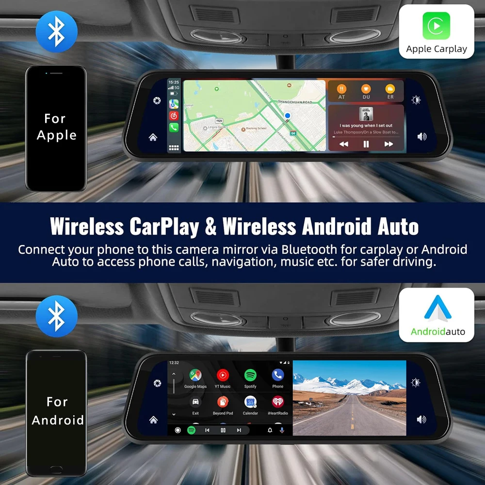10 "Dash Cam 4K 3840*2160P Auto Dvr Carplay Android Auto GPS 5G WIFI – Bild 4