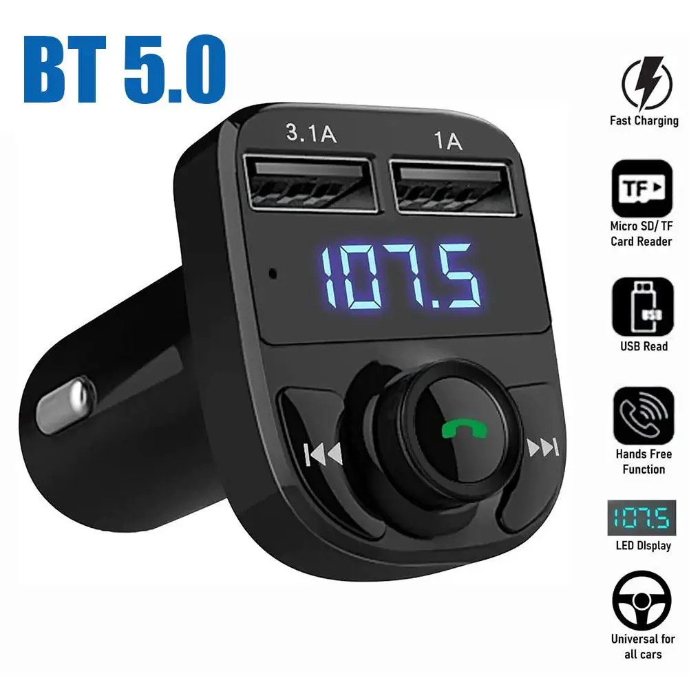 Auto FM Sender Bluetooth 5,0 Ladegerät Freisprecheinrichtung Wireless Car Kit Dual USB Auto Radio FM Modulator