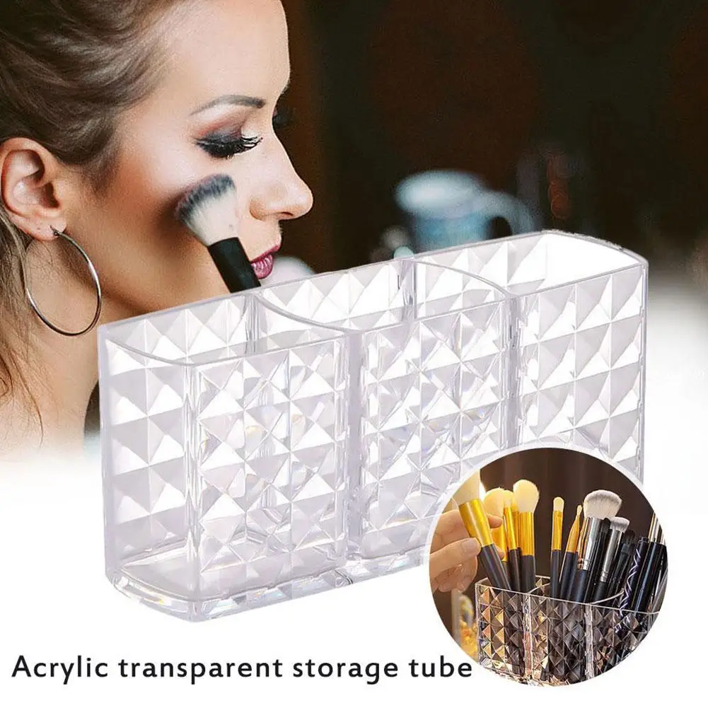 3-Fach Make-up Pinsel Halter Kosmetik Organizer Aufbewahrungsbox – Bild 2