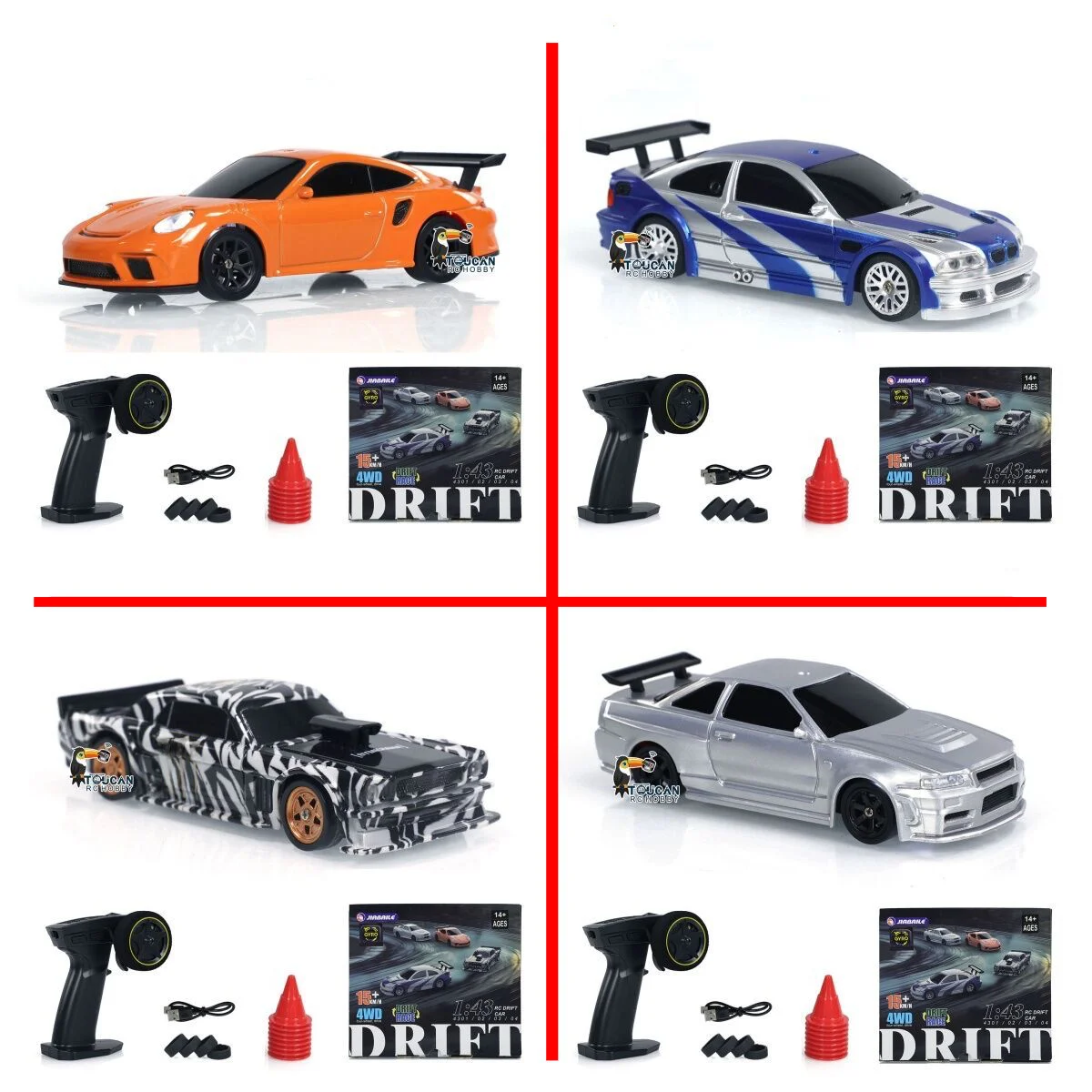 SALE 4WD RTR 1/43 RC Speed Car Allradantrieb Funksteuerung 2.4g Mini Renn-Drift-Auto Spielzeug
