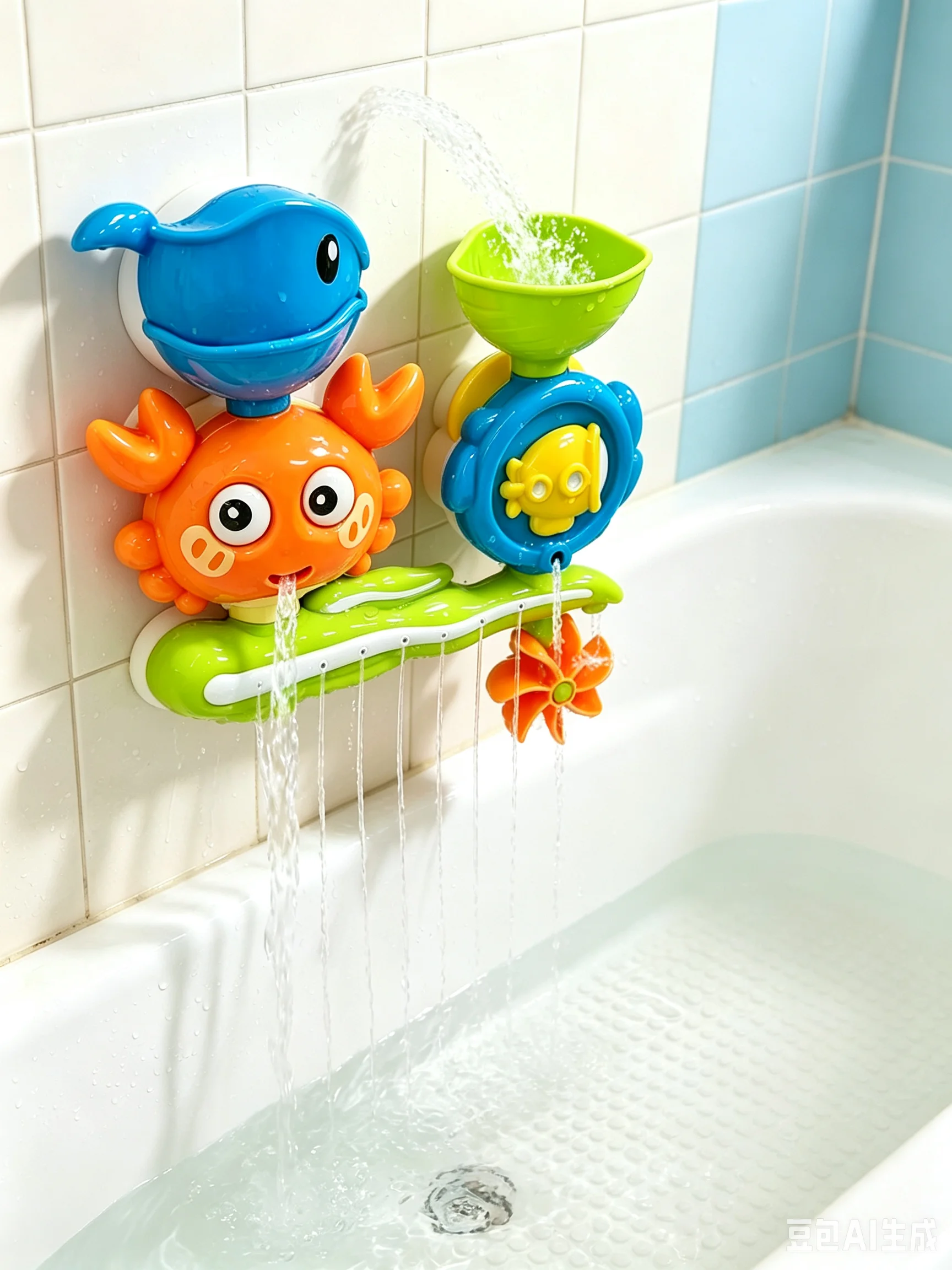 Wandmontiertes Wasserdrehspiel-Set mit Mehrfachsprühfunktion – Bild 3