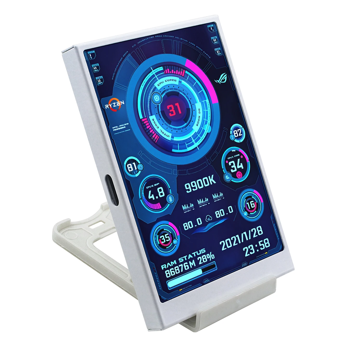 TURZX 3,5/5 Zoll IPS USB Sekundärbildschirm für Computer CPU GPU RAM – Bild 5